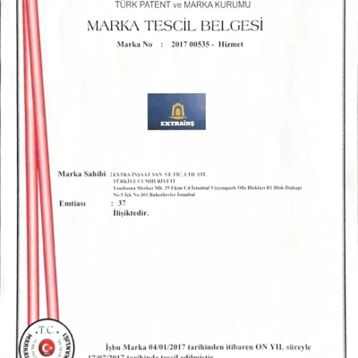MARKA TESCİL BELGESİ